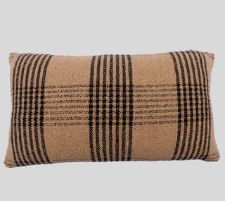 20" x 10" Woven Recycled Plaid Lumbar Pillow