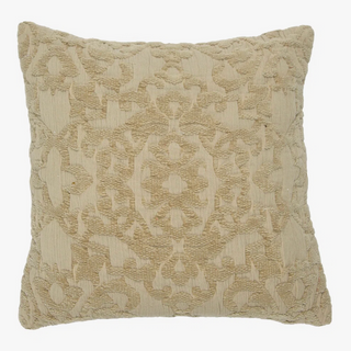 Woven Cotton Chenille Pillow Taupe 18"