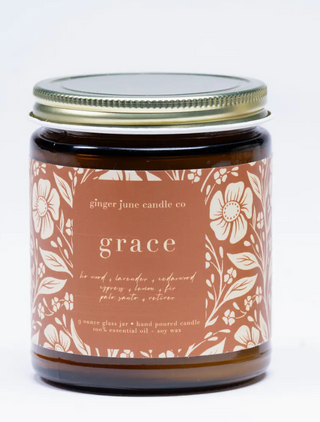 Grace Essential Oil Soy Candle in Glass Jar
