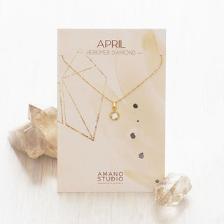Birthstone Necklace April | Herkimer Diamond