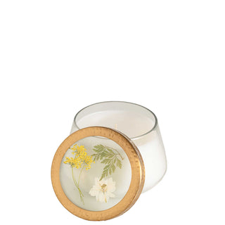Honey & Tobacco Pressed Floral Accent Candle 10 oz