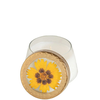 Honey & Tobacco Petite Pressed Floral Candle - 4.5 oz