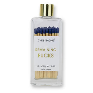 Remaining Fucks Glass Bottle Matches