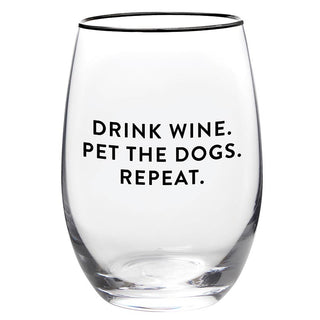 Wine, Dogs, Repeat Stemless Wine Glass